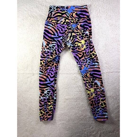 Women's Leggings Size Small Animal Print Neon Splatter Paint Comfort Quality - Picture 2 of 8